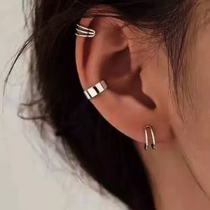 NEW Silver Dainty 3 Piece Earring Cuff Set